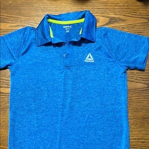 Reebok Blue Polo Shirt Moisture-Wicking Athletic Design